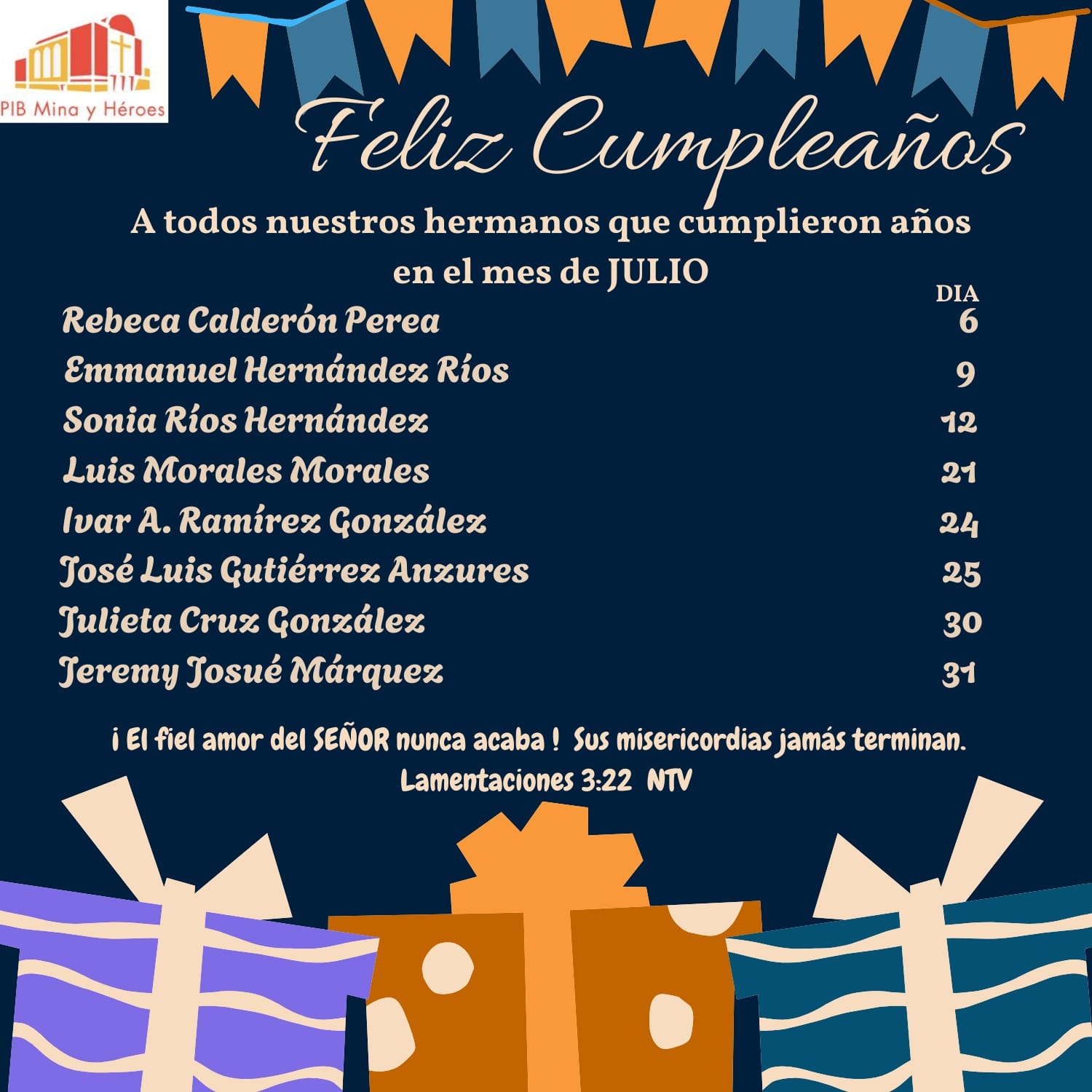 CUMPLEAÑOS JULIO