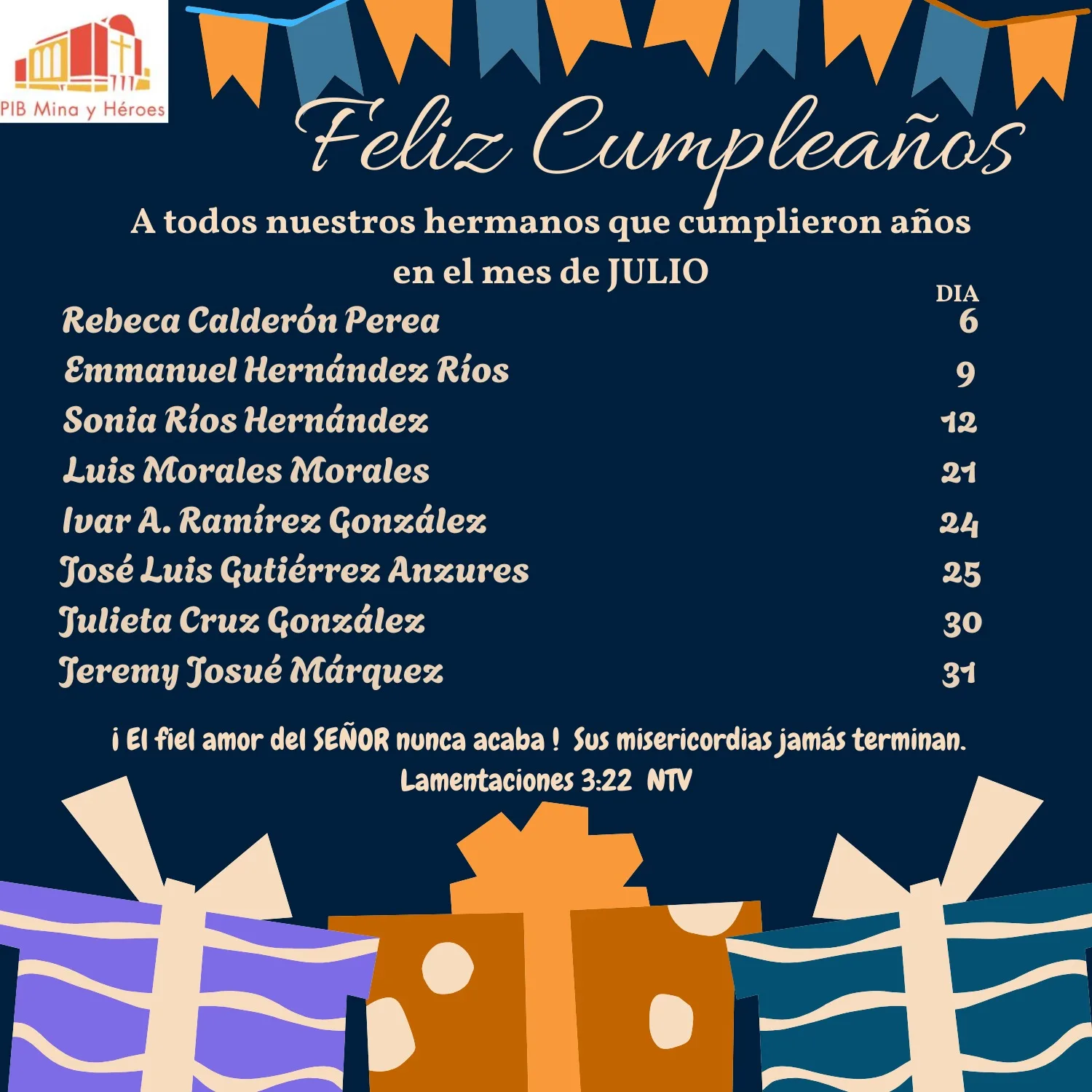 CUMPLEA&Ntilde;OS JULIO